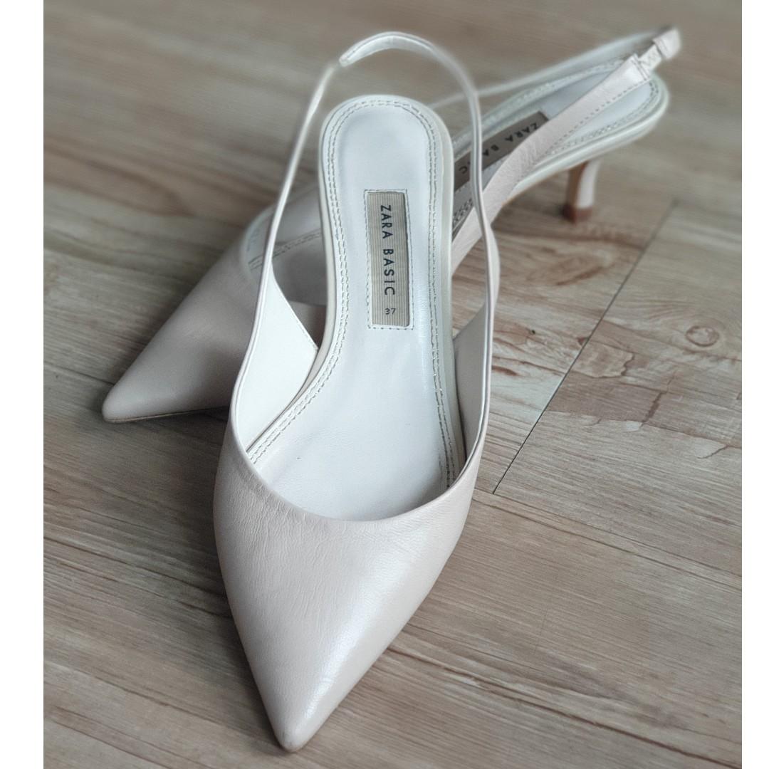 cream slingback kitten heels