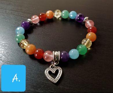 Pride Rainbow semi precious gemstone bracelets Pride Rainbow semi precious gemstone bracelets