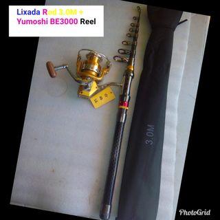 Lixada Carbon Fiber Fishing Rod 3.0M and Yumoshi BE3000 Spinning Reel. Free Shipping
