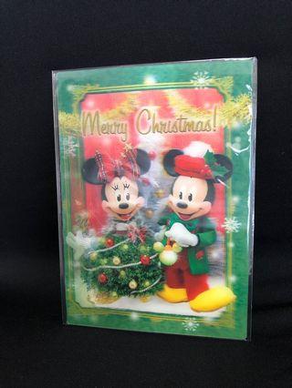 Brand new limited edition postcard 3D Disney Mickey Minnie Festive Merry Christmas #mrtwoodlands