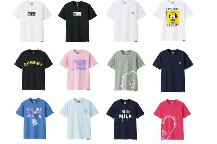Bt21 X Uniqlo Shirts, Hobbies & Toys, Collectibles & Memorabilia, Fan  Merchandise On Carousell