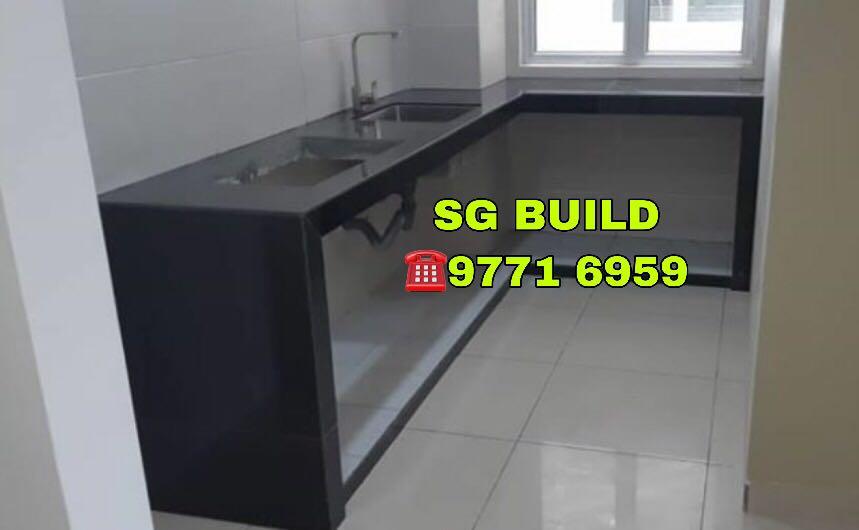 Promo Kitchen Concrete Sink Overlay Tiles Countertop