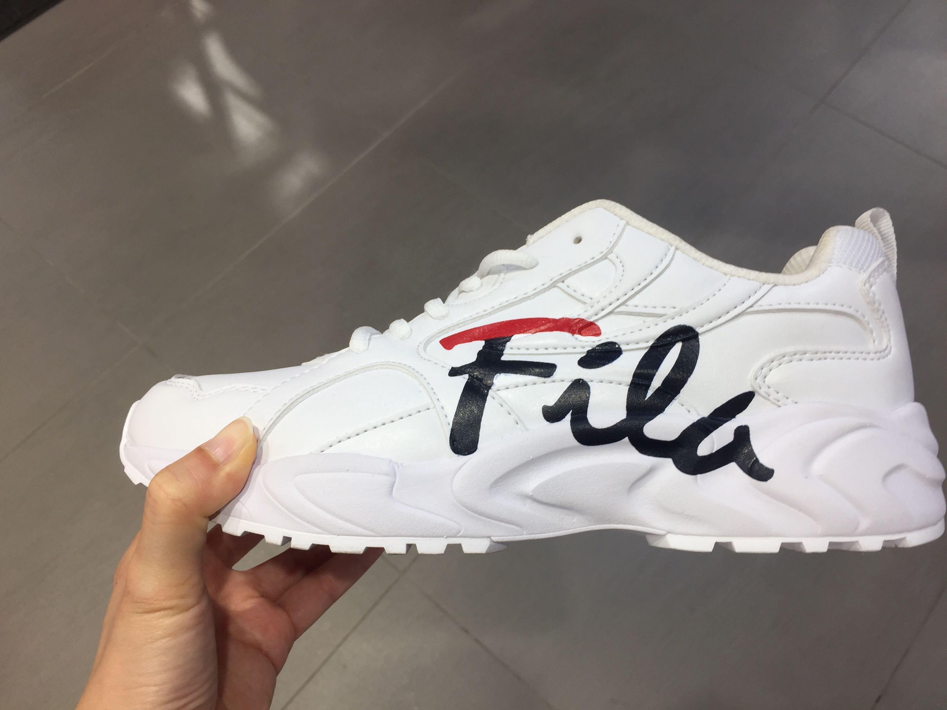 Fila spline script shoes white, Women's 