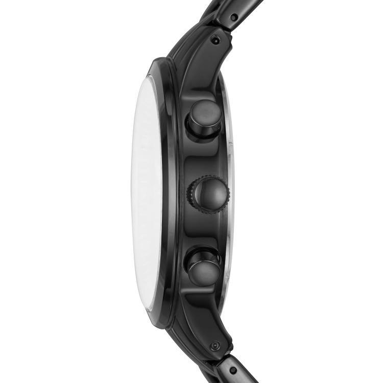 Flynn midsize chronograph hotsell black stainless steel watch