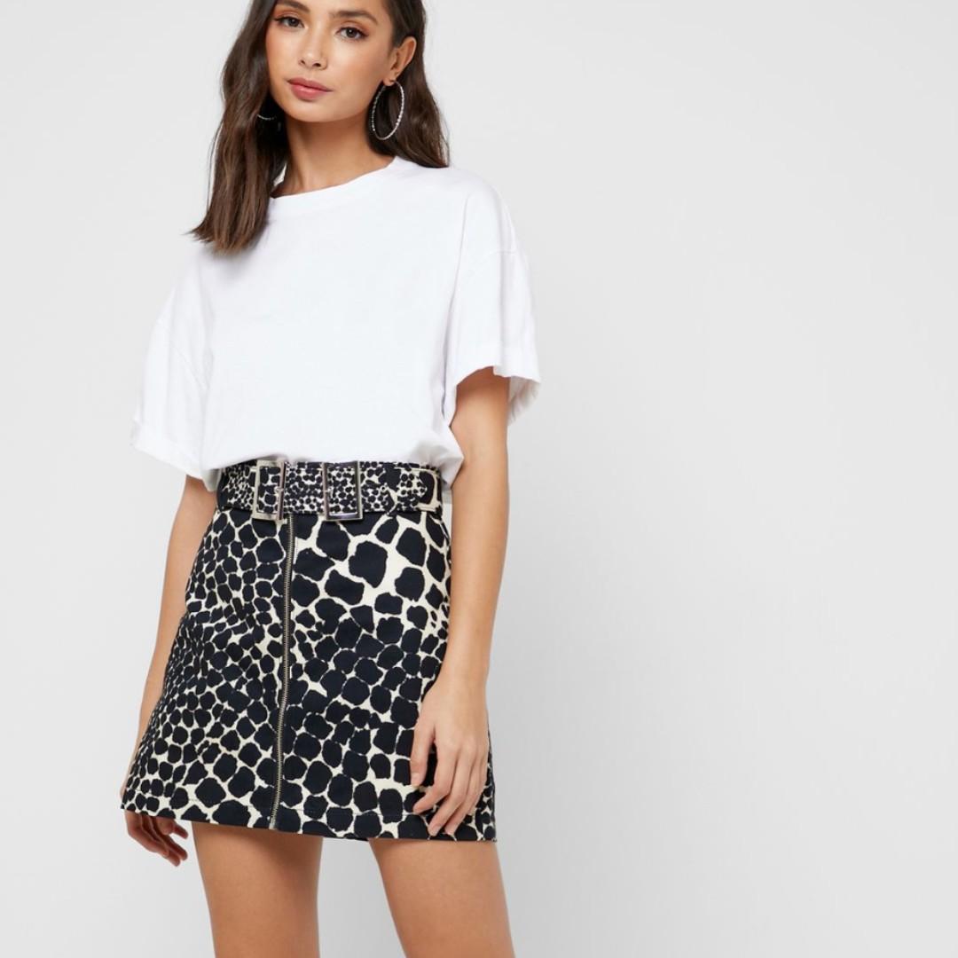 leopard print denim skirt topshop