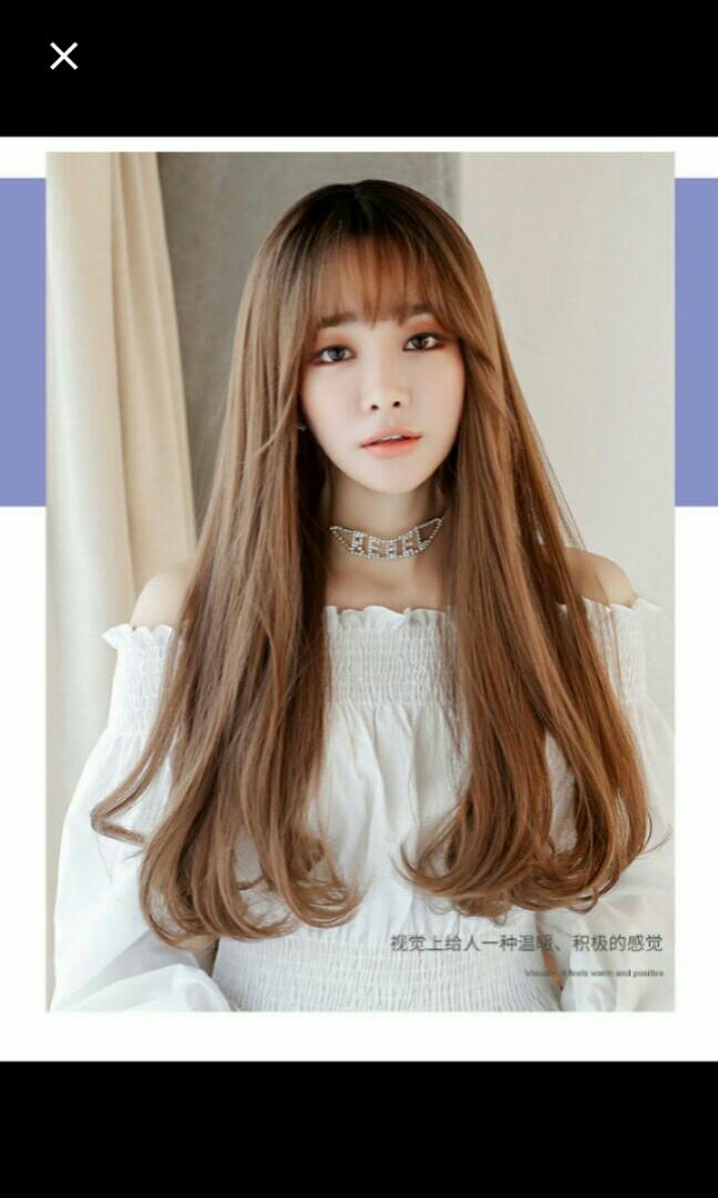 No Instocks Preorder Korean Air Bangs Wavy C Curl Wig Waiting