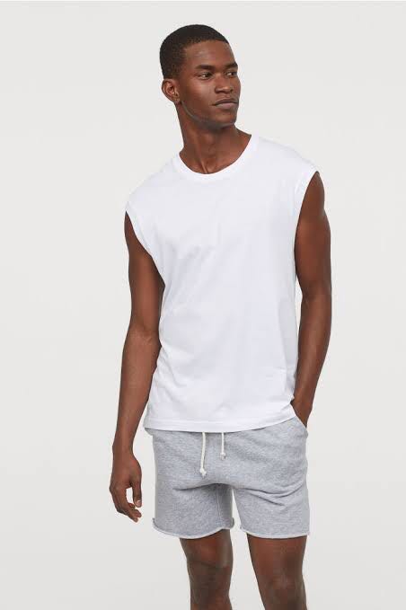 h&m raw edged sweat shorts