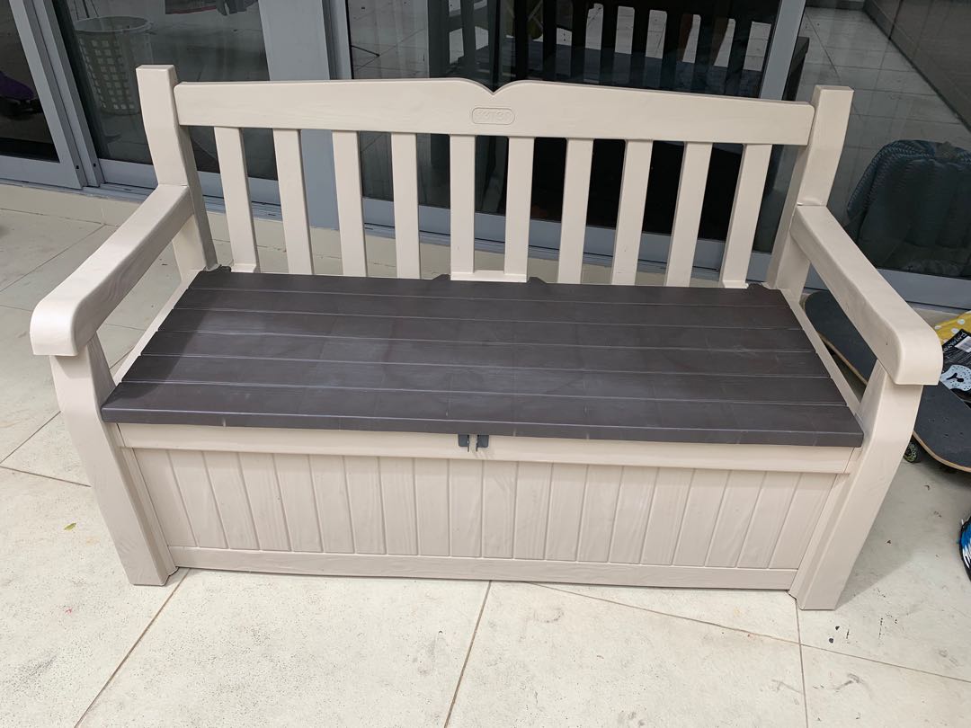 Keter Plastic Outdoor Bench Storage Furniture Tables Chairs