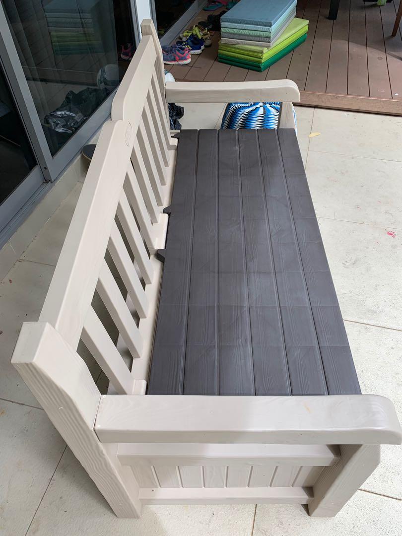 Keter Plastic Outdoor Bench Storage Furniture Tables Chairs