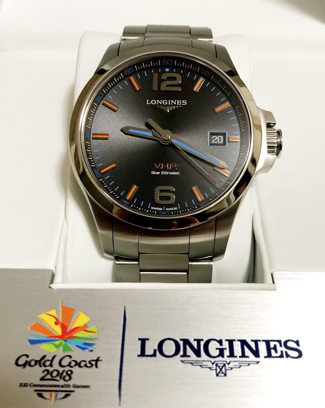 宝*斎様 LONGINES V.H.P.モデル ゴールドシルバー SOLD 1996 Longines Conquest VHP with papers - Birth Year Watches