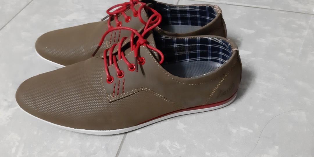 brown with red laces smart casual shoes 