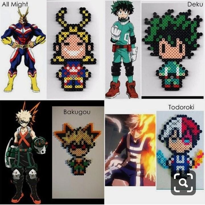 My Hero Academia Perler Beads Keychain Ref Magnets Design Craft Handmade Goods Accessories On Carousell
