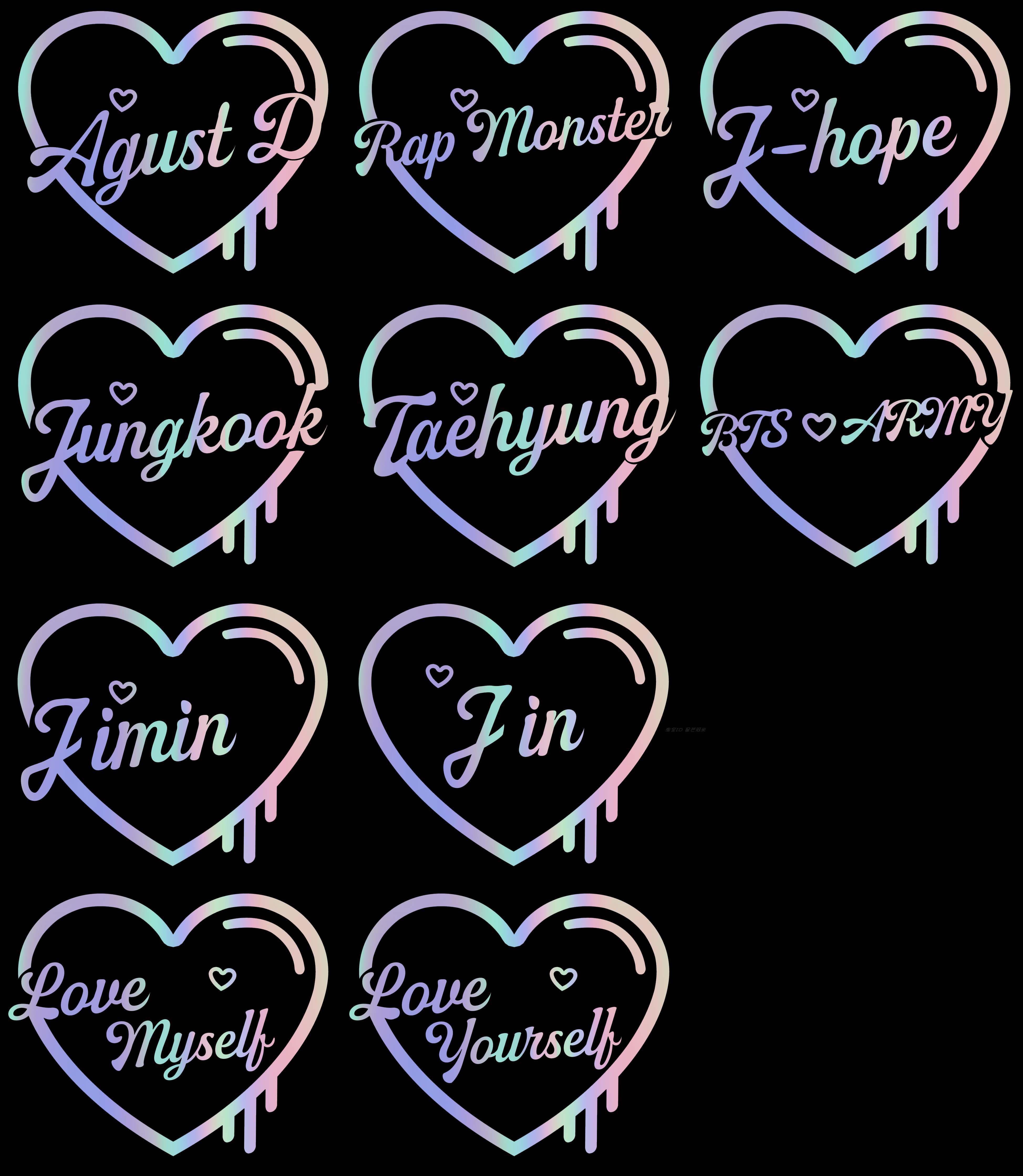 Po Customise Name Sticker Kpop Bts Bt21 Nct Gd Exo Twice Monsta X Wanna One Reflective Stickers Entertainment K Wave On Carousell