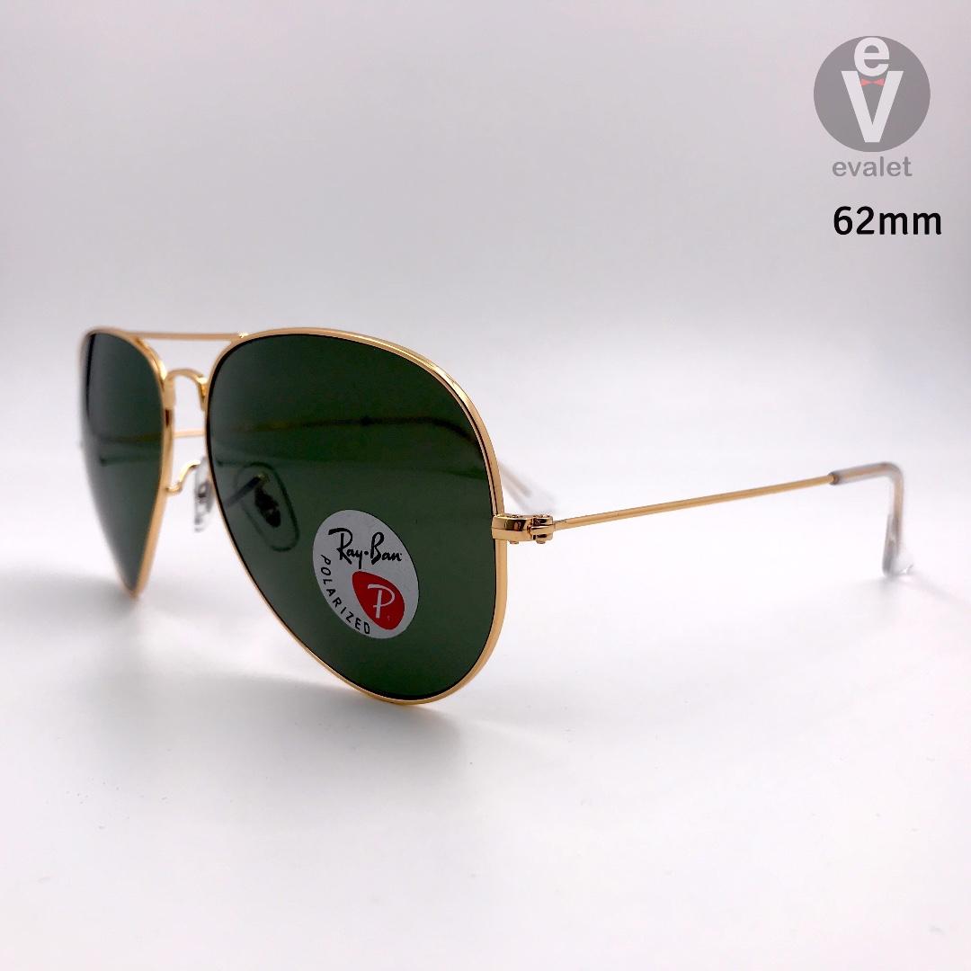 RayBan 3025 001 58 Polarized 62mm Sunglasses Men s Fashion