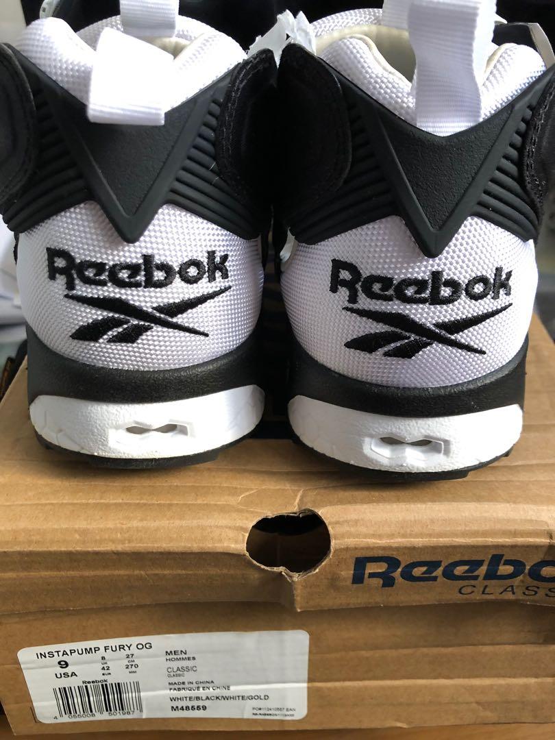 reebok pump mens gold