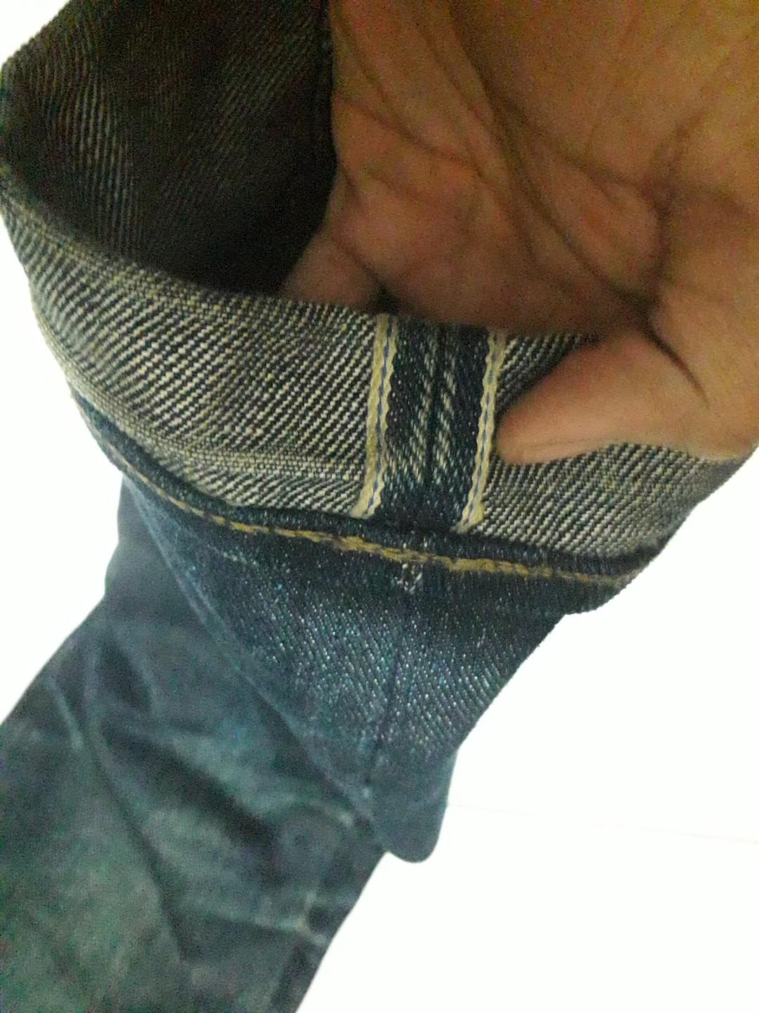 Sage 21 Oz Blue Line Selvedge Not Old Blue Nudie Edwin Fesyen Pria Pakaian Bawahan Di Carousell