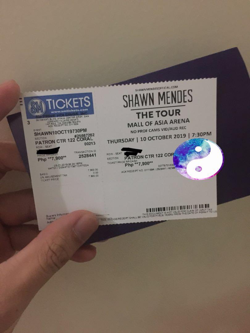 Shawn Mendes In Manila Patron Center Tickets Vouchers Event Tickets On Carousell