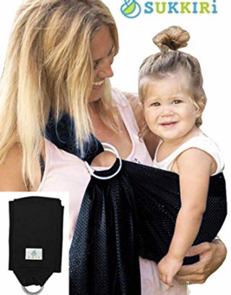 Sukkiri Black Mesh Ring Sling Babies Kids Going Out Carriers Slings on Carousell