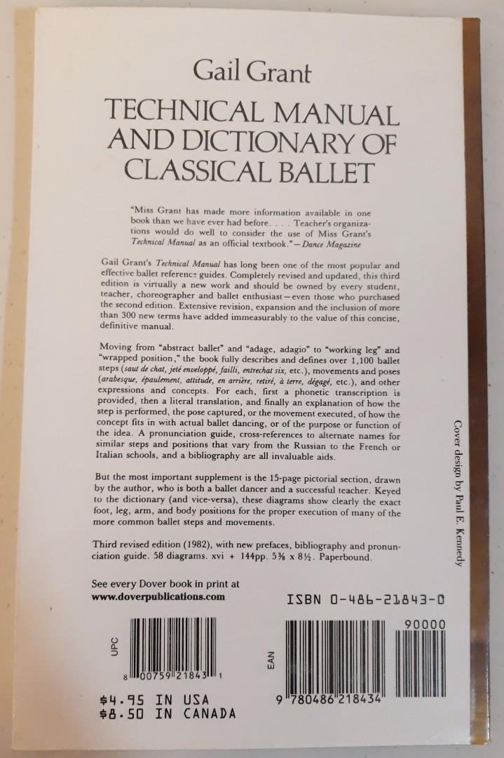 Technical Manual Dictionary Of Classical Ballet 3rd Edition By