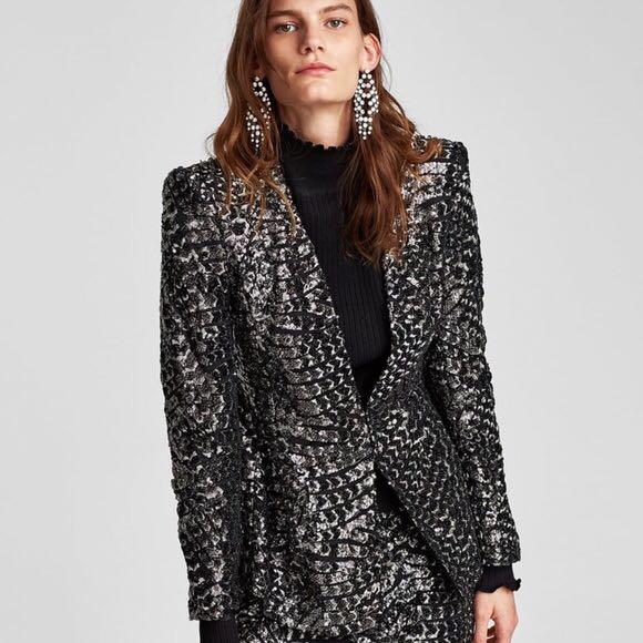 Zara sequin blazer, Women's Fashion, Coats, Jackets and Outerwear on ...