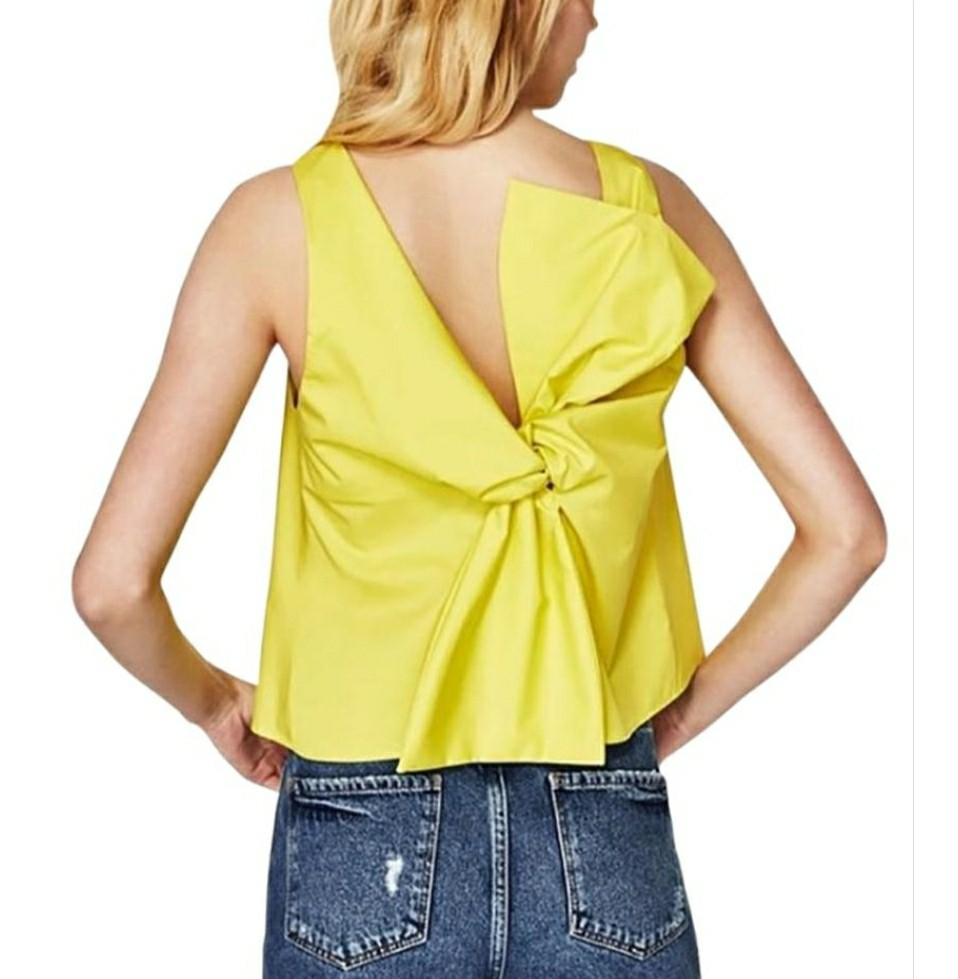 Желтые топики. Zara Yellow Top. Желтый топ. Zara желтый топ с бантом на спине.
