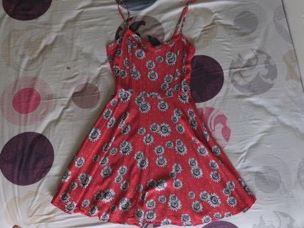 Red Floral Beach Dress