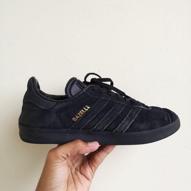 Black suede adidas gazelle clearance