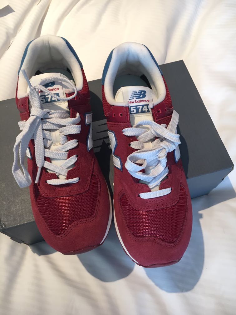 new balance 574 red suede