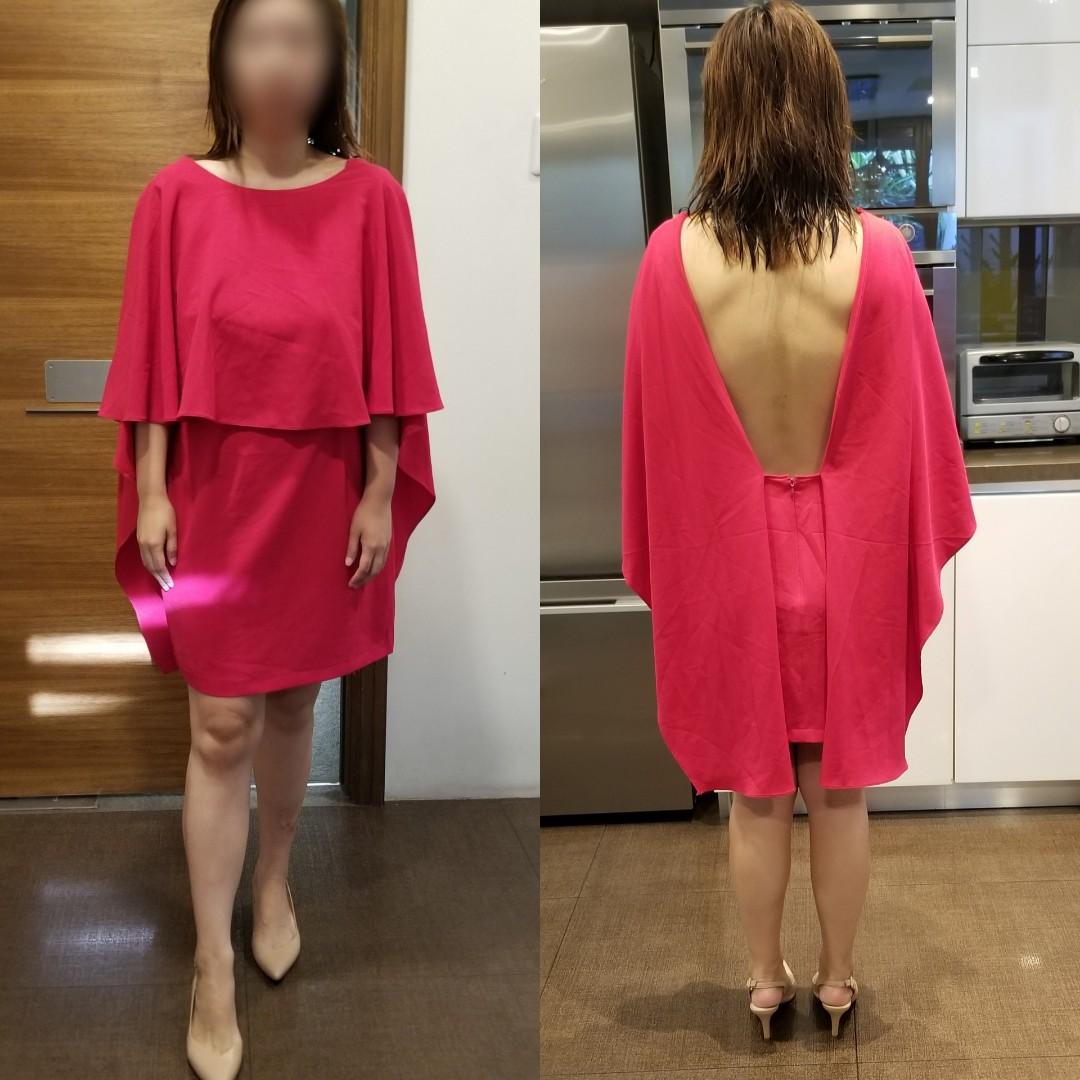 zara pink cape dress
