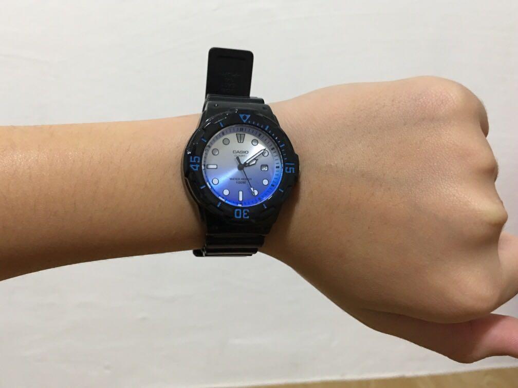casio blue analog watch