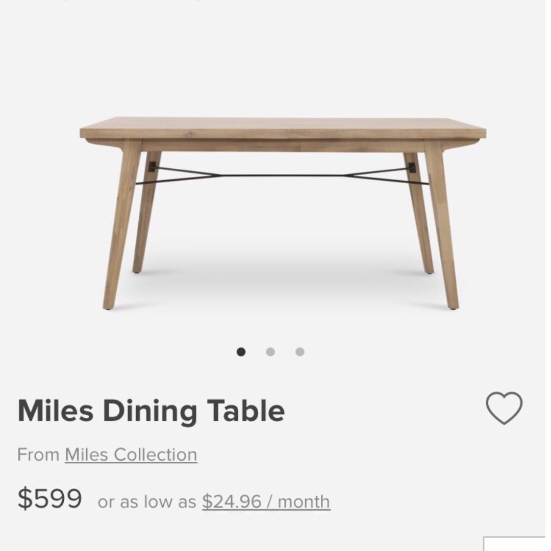 Castlery Wooden Dining Table Set (chairs priced separately), Furniture