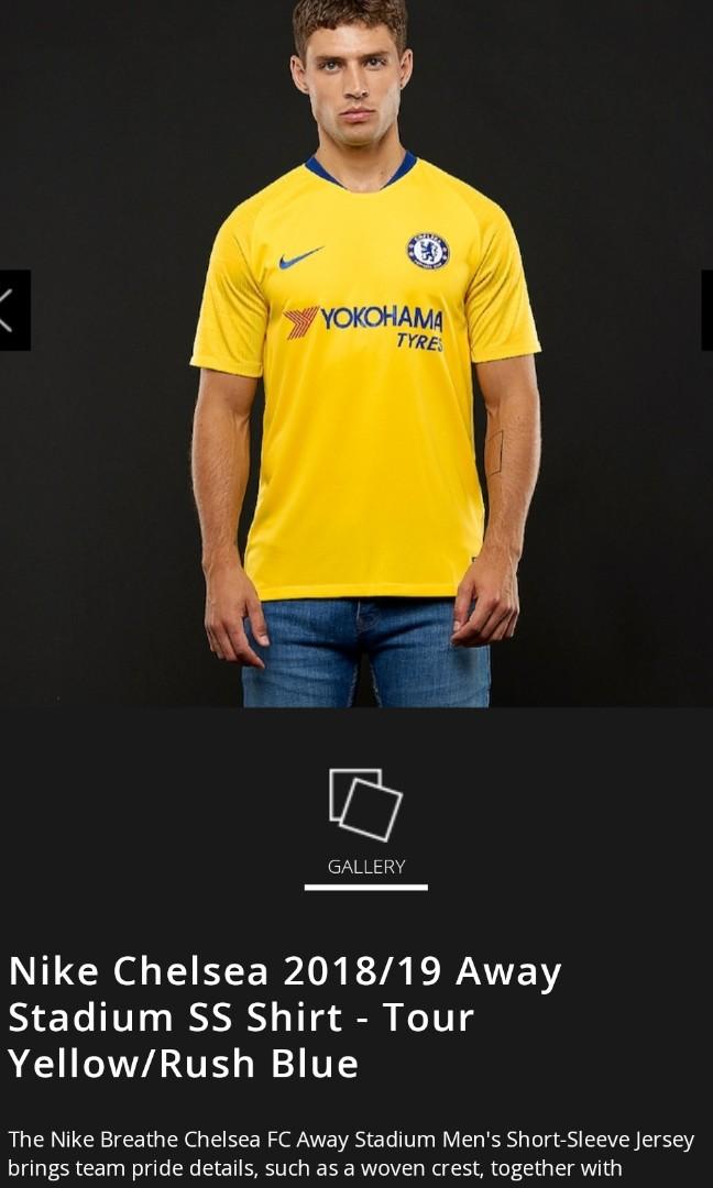 Chelsea Male Female 18 19 Away Yellow Sports Sports Apparel On Carousell