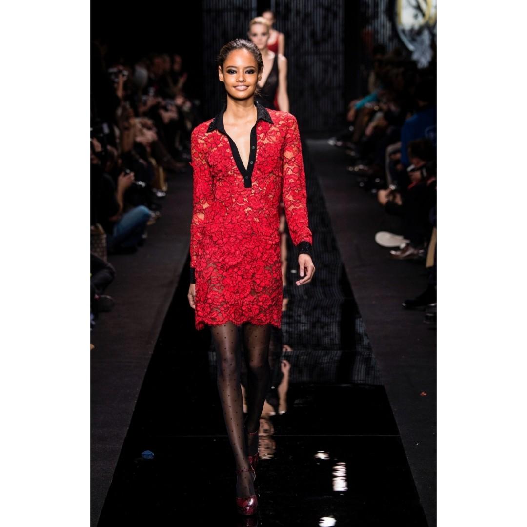 DVF Runway Red Lace Dress