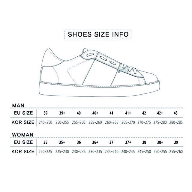 fila korea shoe size chart