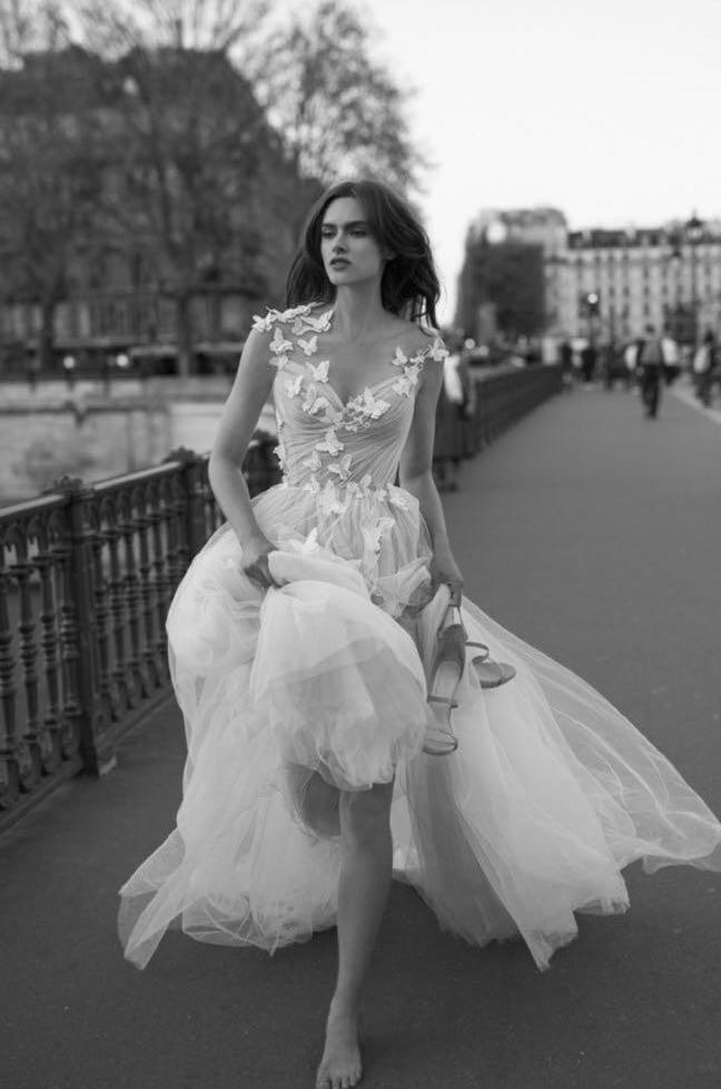 White dress with butterflies sale