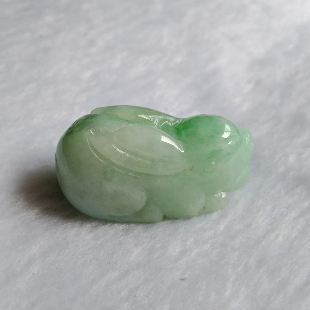 Jade Carving Certified Type A Jade Rabbit Pendant