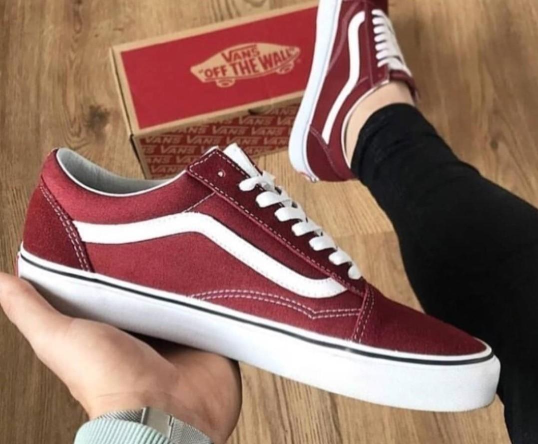 burgundy vans outfits