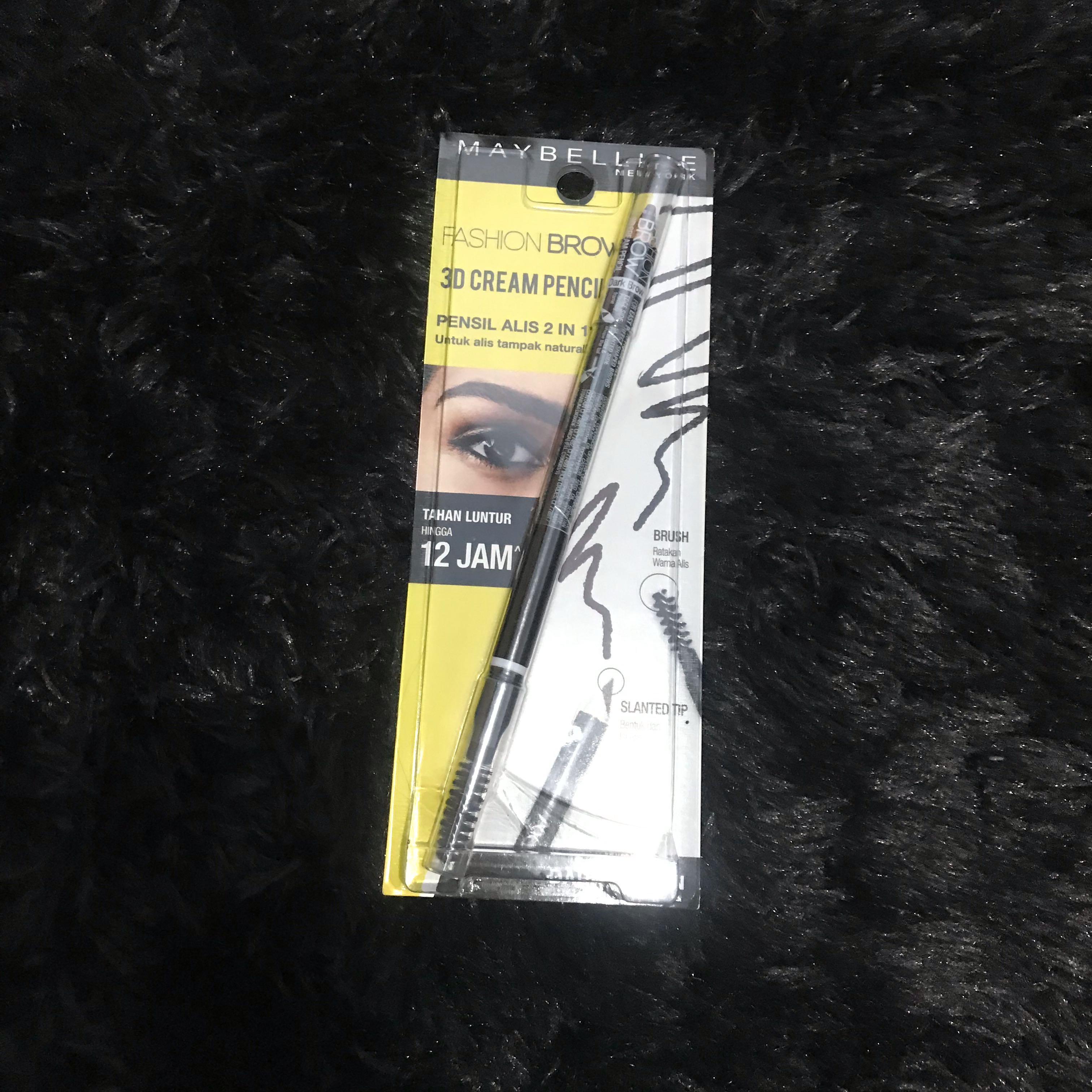 Maybelline Fashion Brow 3d Cream Pencil Dark Brown Kesehatan