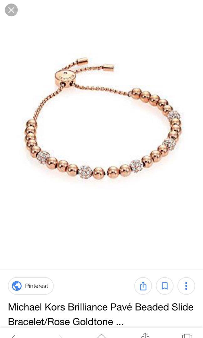 michael kors beaded rose gold bracelet