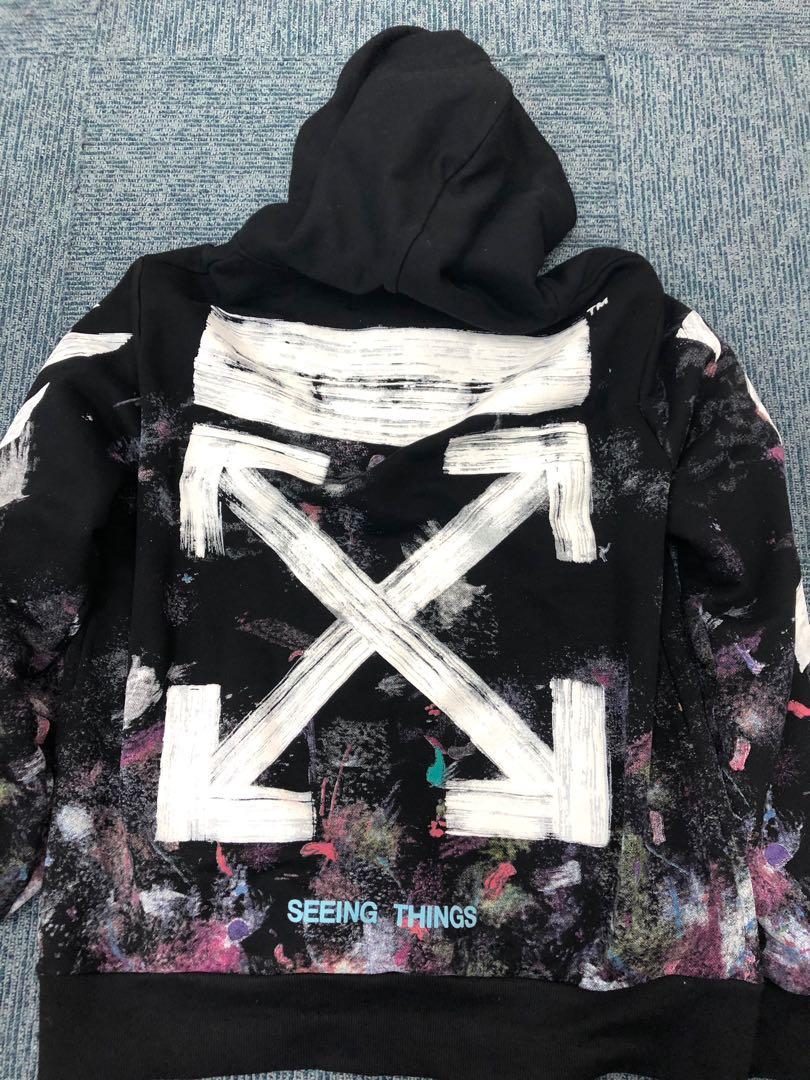 Off white deals diagonal galaxy hoodie