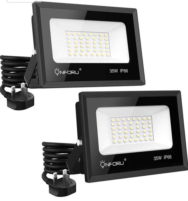 Onforu 2 Pack 35w Led Flood Lights Plug In 3300lm Super Bright Onforu 2 Pack 35w Led Flood Lights