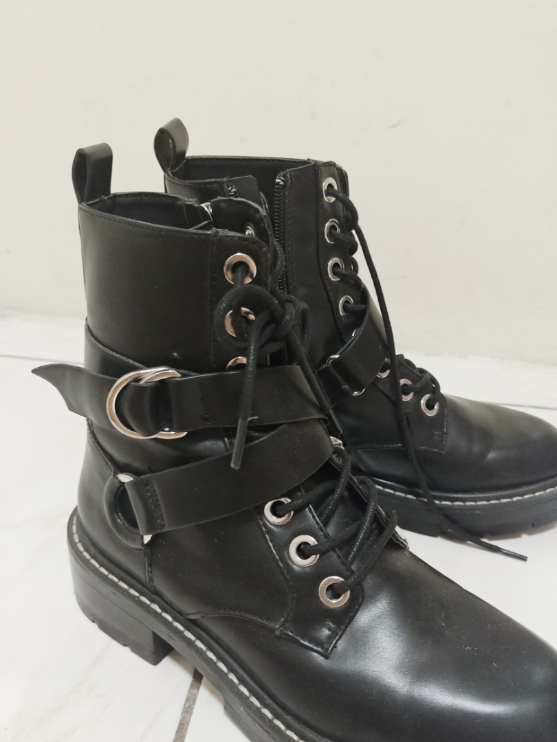 Pull Bear Combat Boots Women s Fashion Footwear Boots on