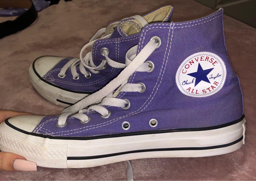 Purple Converse High Tops Size 5, Women 