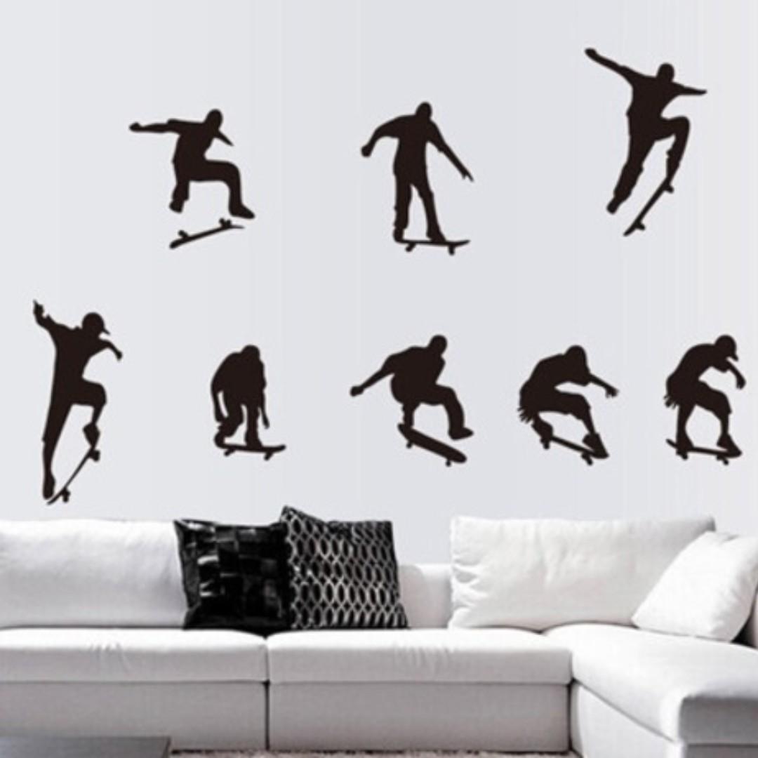 Skateboard Diy Wall Decor Minimalist Decal Mural Vinyl Wallpaper