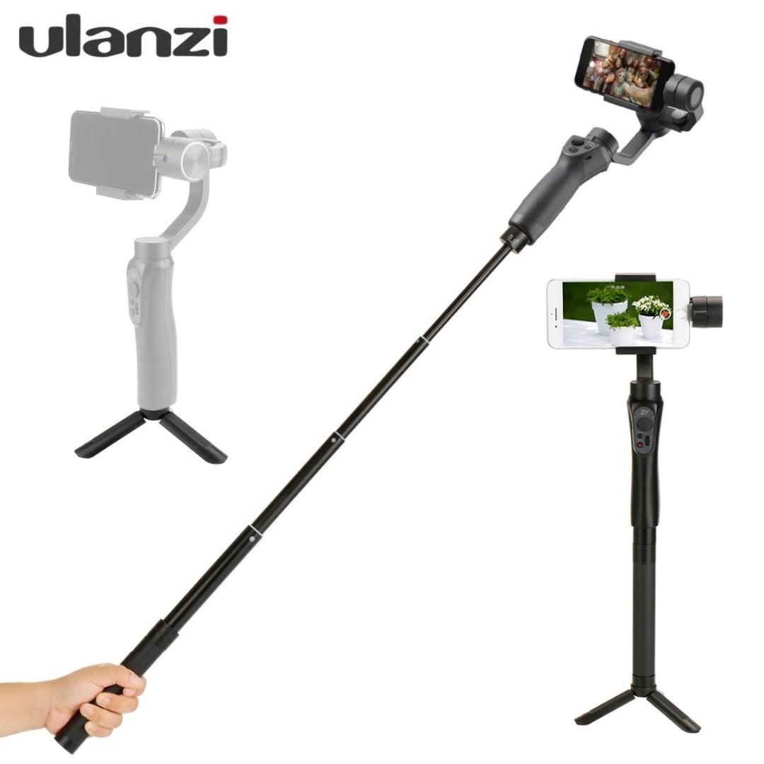 ULANZI 2 in 1 Aluminum Extension Rod Selfie Stick Pole Monopod Mini Tripod Stand Base for GoPro HERO 7 6 5 4 DJI OSMO POCKET ACTION Camera