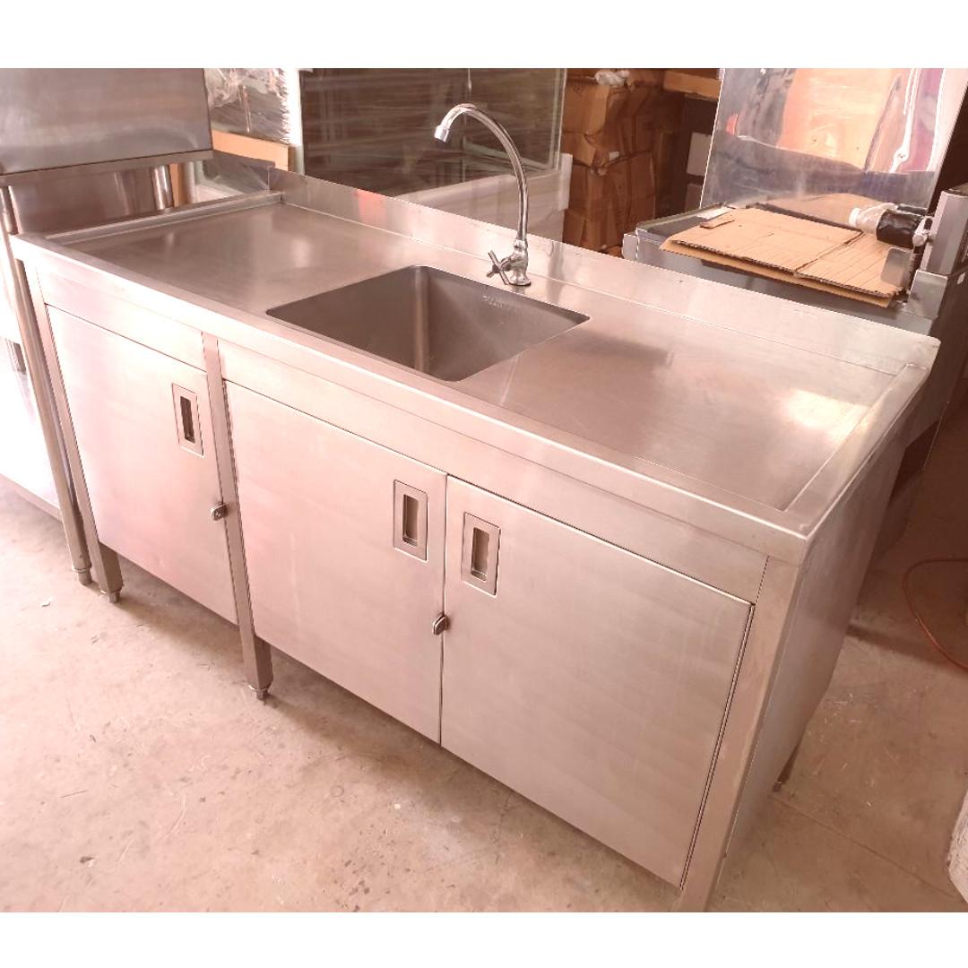 Used Stainless Steel Sink Cabinet Home Appliances Kitchenware On