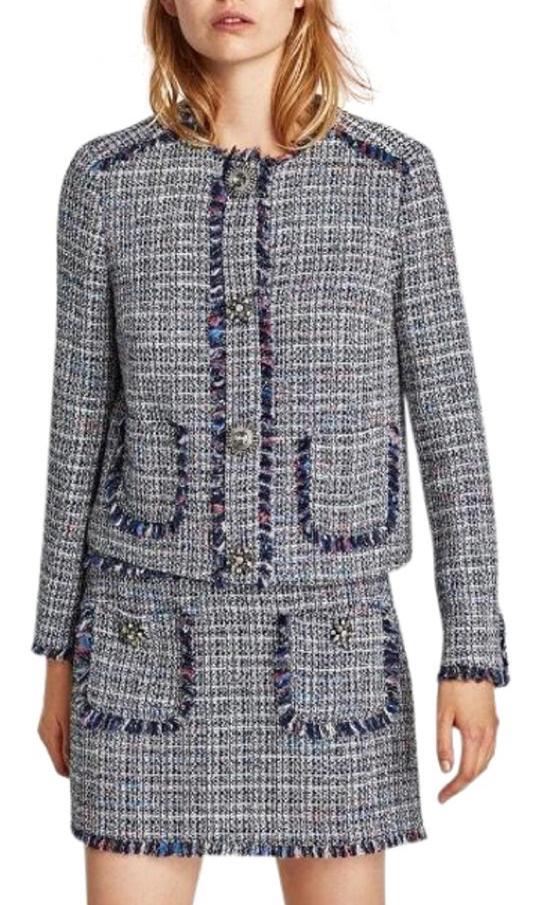 Zara tweed blazer chanel dupe, Women's Fashion, Coats, Jackets and  Outerwear on Carousell