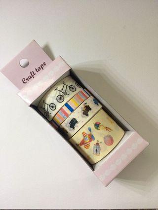 washi tapes (assorted design with tape cutter)