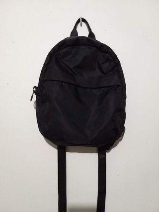 Mini plain black backpack