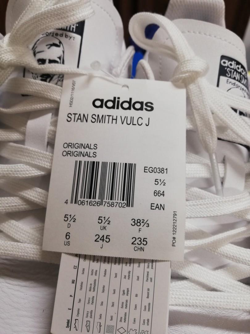 Adidas Originals Stan Smith Vulc Size UK 5.5 Europe 38.2 3
